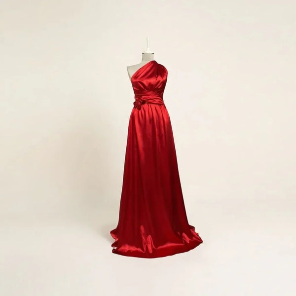 Rochie domnisoara de onoare lunga rosie