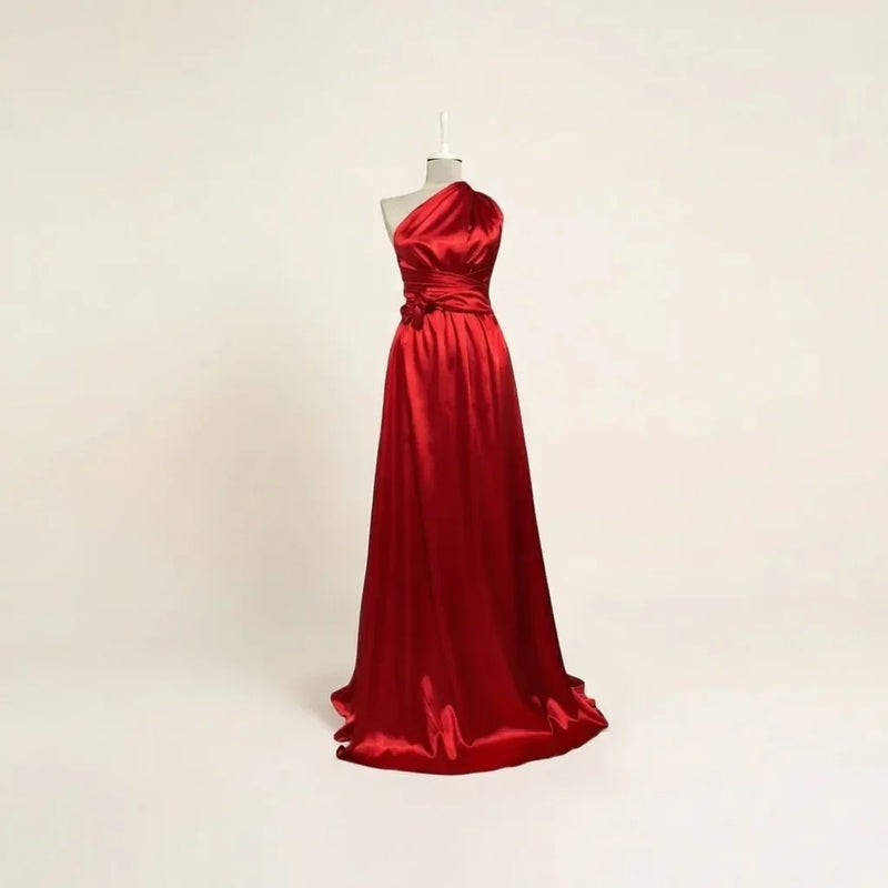 Rochie domnisoara de onoare lunga rosie